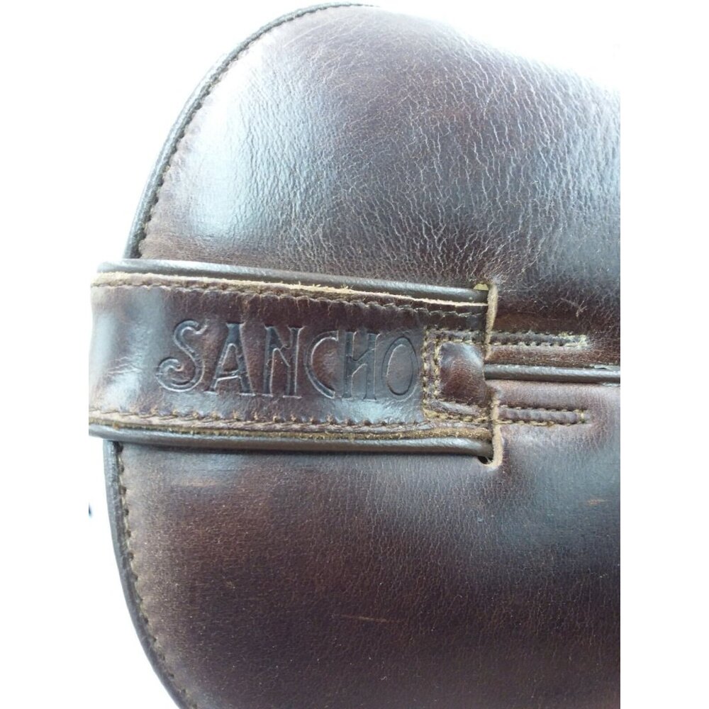 Sancho Men's Cowboy Boots Size 44 Brown Leather Snipped Toe Made in Spain 10 US - Picture 5 of 16